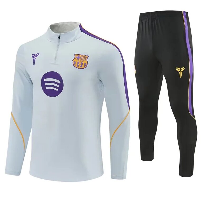 AAA Quality Barcelona 26/27 Tracksuit - Grey/Purple